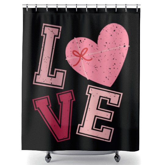 Valentine Day, Valentine Retro Shower Curtains