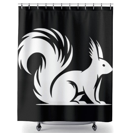 Wild Cute Squirrel Children Drawing Shower Curtains
