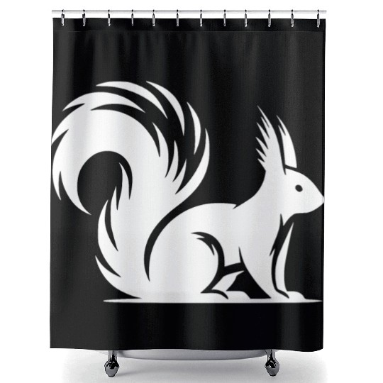 Wild Cute Squirrel Children Drawing Shower Curtains