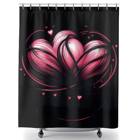 Happy Valentines Day Shower Curtains