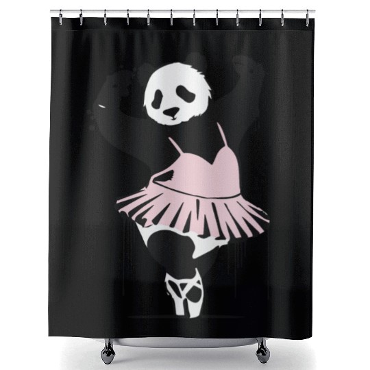 unique dancing panda in pink ballet dress Shower Curtains