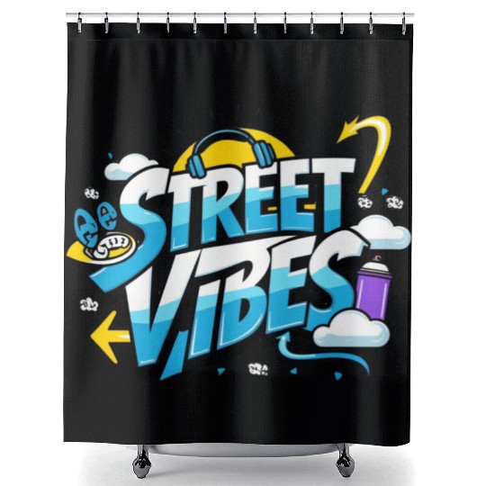 Street Vibes Shower Curtains: Urban Art & Youth Energy