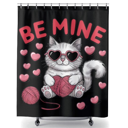 Be Mine Valentine Trendy Funny Vintage Shower Curtains