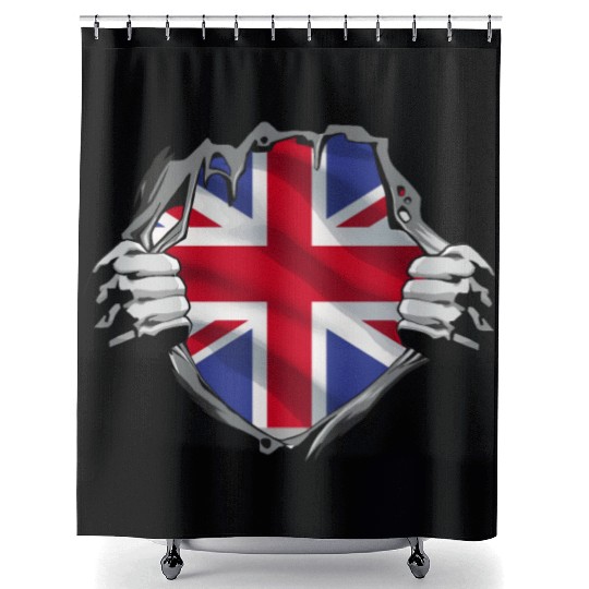 Union Jack Ripped Style UK Pride Shower Curtains