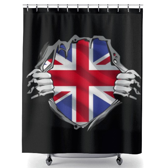Union Jack Ripped Style UK Pride Shower Curtains