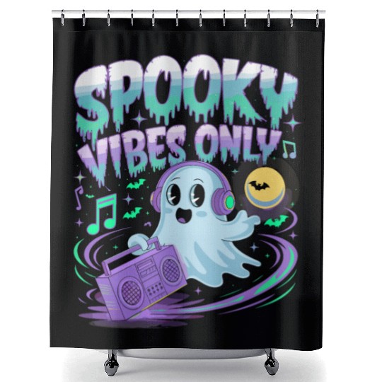 Seashell Beach Scene Serene Ocean Landscape Shower Curtains