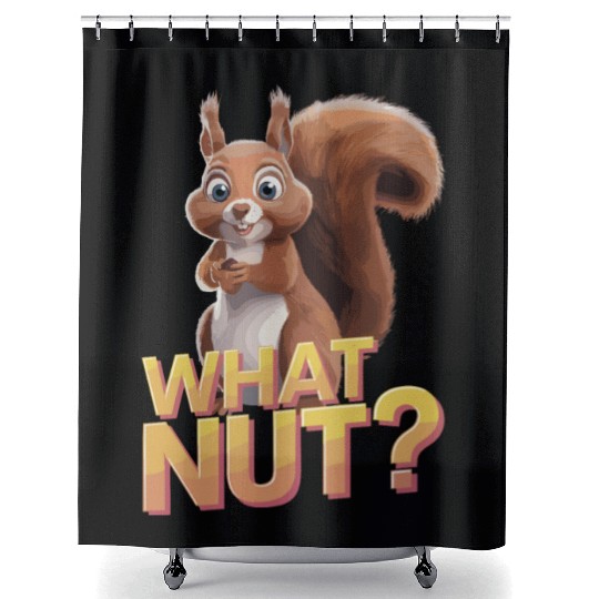 Cute Squirrel Holding Acorn What Nut for Squirre Shower Curtains
