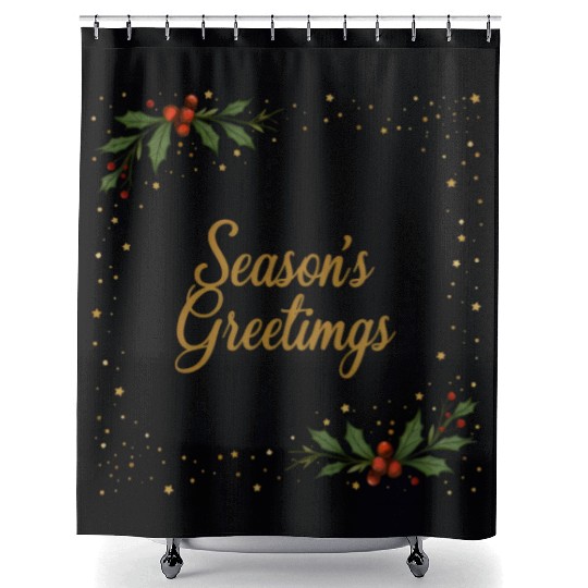 season's greetings Shower Curtains