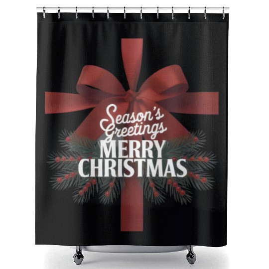 season's greetings Shower Curtains