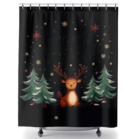 season's greetings Shower Curtains