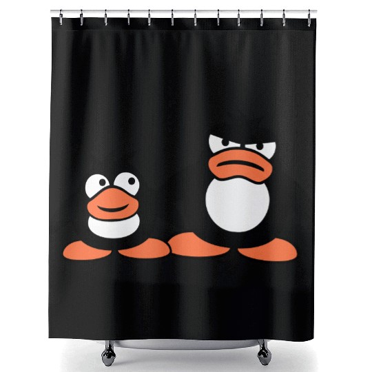 Penguin Two Friends 2 Team Big Brother Angry Crew Shower Curtains