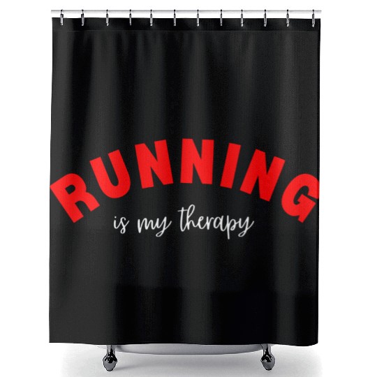 Running Is My Therapy Valentine's Day gifts Shower Curtains