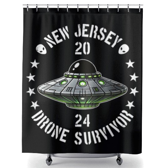 New Jersey Drone Survivor | NJ Drones Aliens UAPs Shower Curtains
