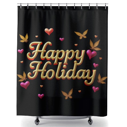 Happy Holidays - Butterflies Wishing Shower Curtains