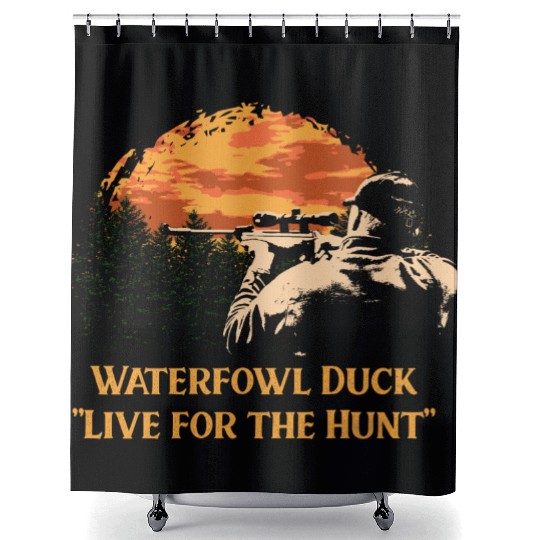 Waterfowl Duck Live for the Hunt Cast Around Shower Curtains