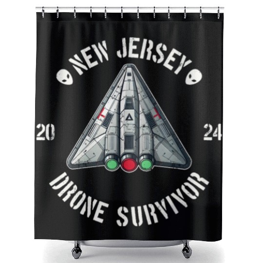 New Jersey Drone Survivor | NJ Drones Aliens UAPs Shower Curtains