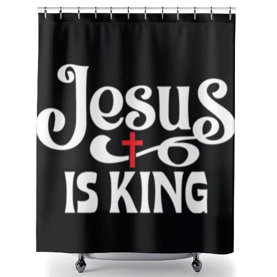 Jesus Is King Love Jesus Christian Christmas Shower Curtains