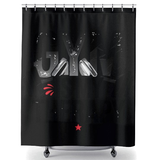 Gym is My Therapy - Motivational Fitness Design Shower Curtains
