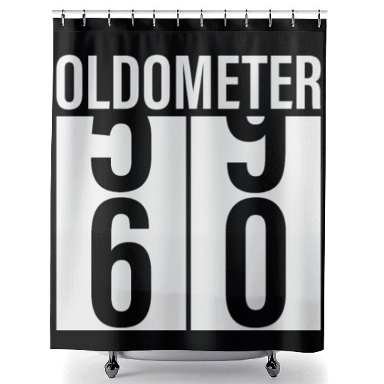 Oldometer Odometer Funny 60th Birthday 60 yrs Joke Shower Curtains