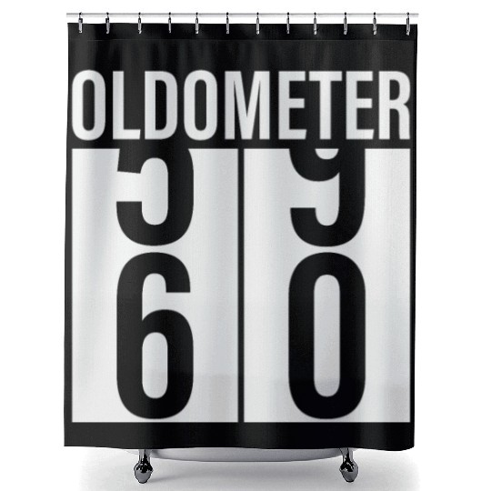 Oldometer Odometer Funny 60th Birthday 60 yrs Joke Shower Curtains