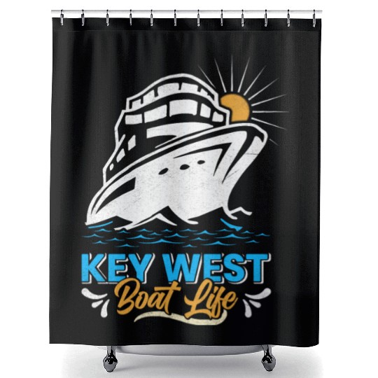 KEY-WEST BOAT LIFE Sailing Florida Keys West Keys Shower Curtains