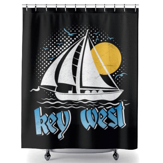 KEY-WEST FLORIDA Sunshine-State West Keys Shower Curtains