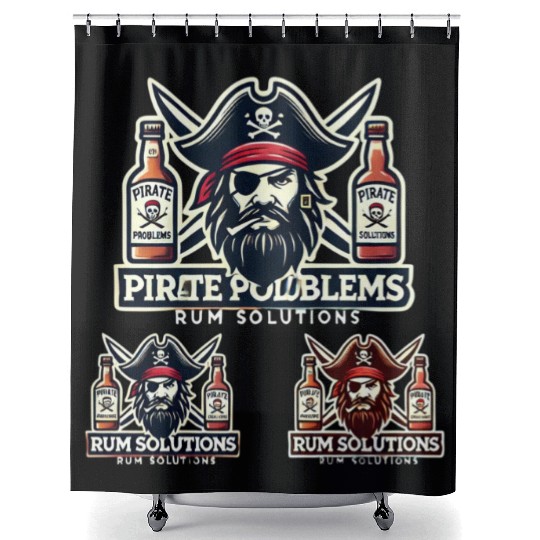 Pirate Problems Rum Solutions Shower Curtains