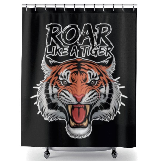 Roaring Tiger Spirit Shower Curtains