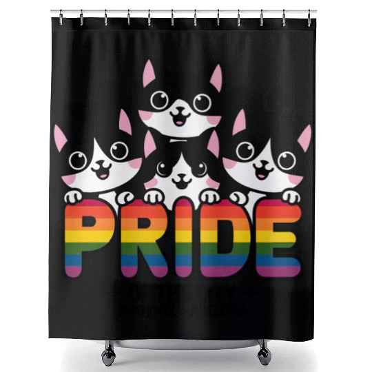 Pride of Phoenix City Arizonna USA Rainbow Flag Shower Curtains