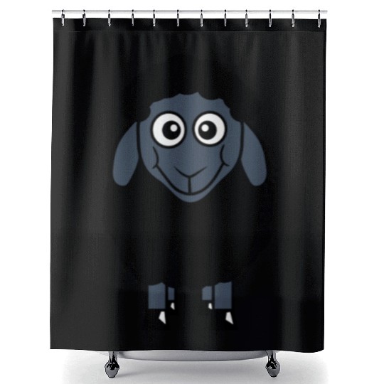 Black Sheep Small Cute Funny Lamb Cool Comic Sweet Shower Curtains