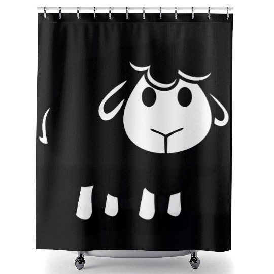 Black Sheep Small Cute Cute Lamb Cool Comic Sweet Shower Curtains
