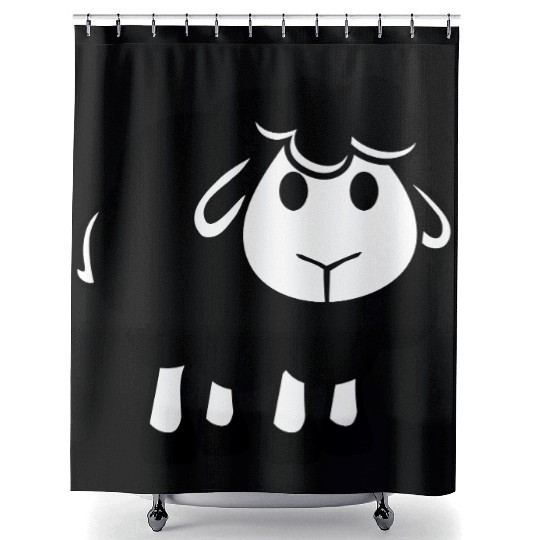 Black Sheep Small Cute Cute Lamb Cool Comic Sweet Shower Curtains