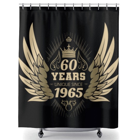 60 Years Unique Angel Wings Crown Shower Curtains