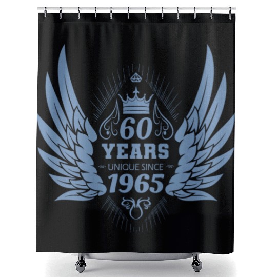 60 Years Unique Angel Wings Crown Shower Curtains