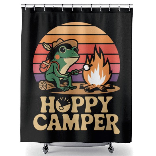 Hoppy Camper Frog Shower Curtains