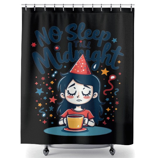 No Sleep Till Midnight Shower Curtains