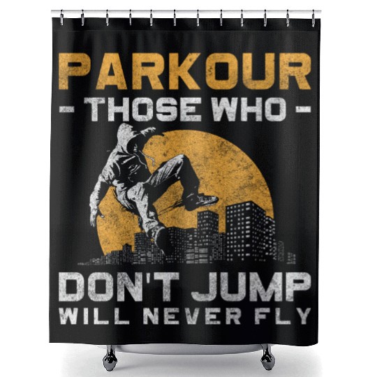Freerunning Extreme Sport Underground Stunt Shower Curtains