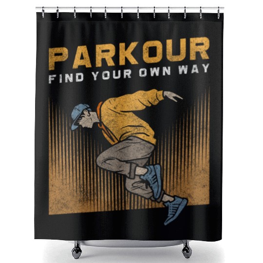 Parkour Extreme Underground Stunt Shower Curtains