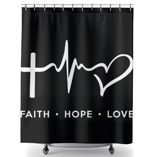Faith Hope Love - White Shower Curtains