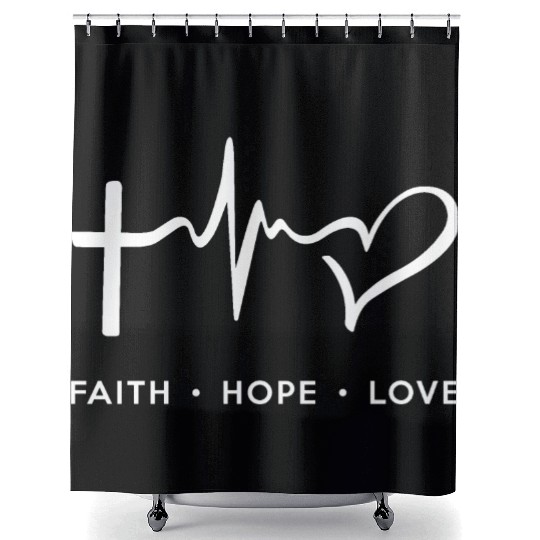 Faith Hope Love - White Shower Curtains