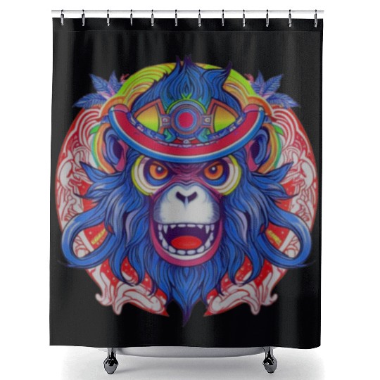 Vibrant Ape Shower Curtains
