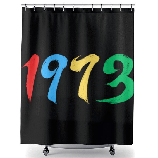 1973, 50th birthday Shower Curtains