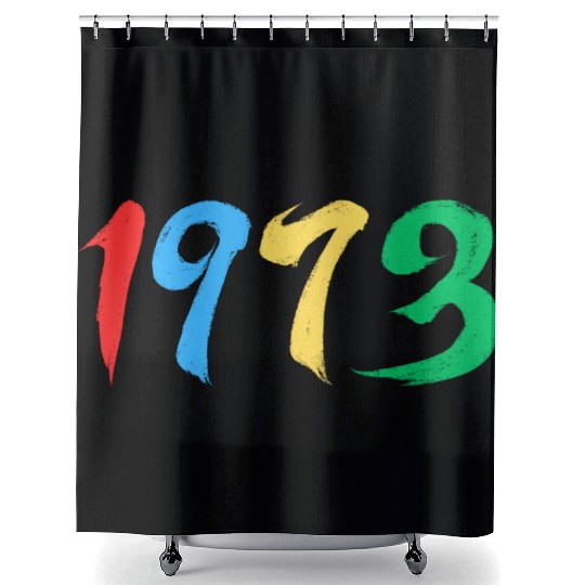 1973, 50th birthday Shower Curtains