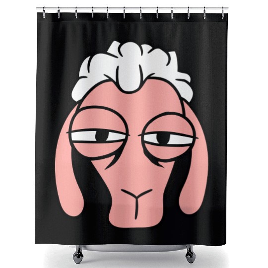 Sheep Skeptical Critical Look Face Head Cool Angry Shower Curtains