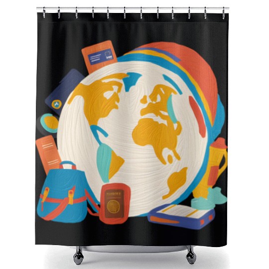 Wanderlust Vibes Shower Curtains