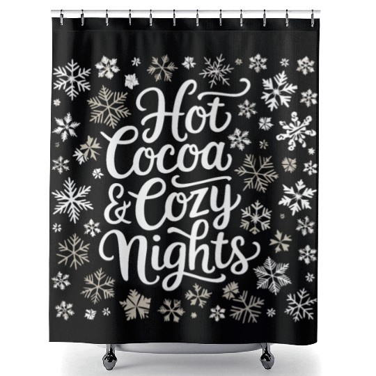 Hot Cocoa & Cozy Nights - Winter Wonderland Shower Curtains