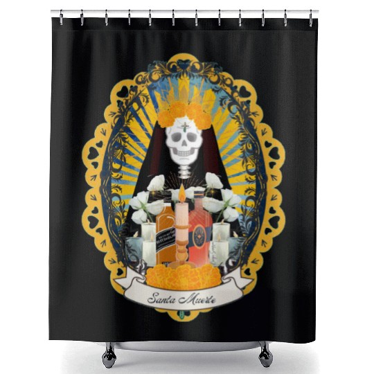 Regal Santa Muerte Shower Curtains