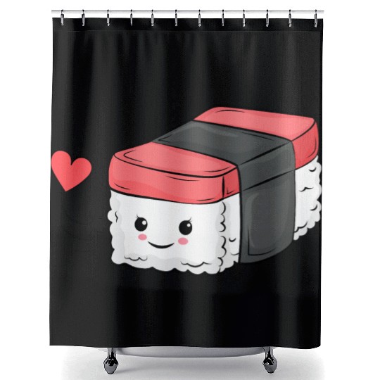 Kawaii Hawaiian Musubi Shower Curtains as a gift for Sushi