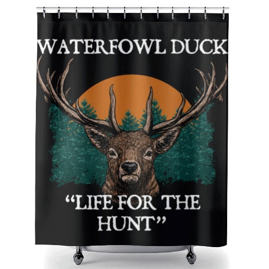 Waterfowl Duck Live for Hunt Cast Around Hunting Shower Curtains
