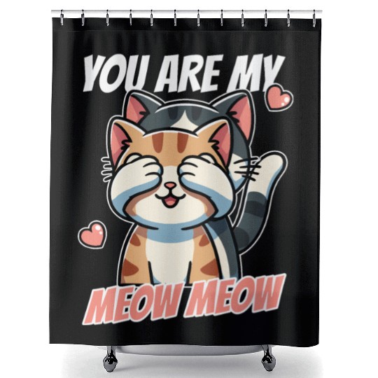 You Are My Meow Meow – Cute Cat Valentine’s Day Shower Curtains